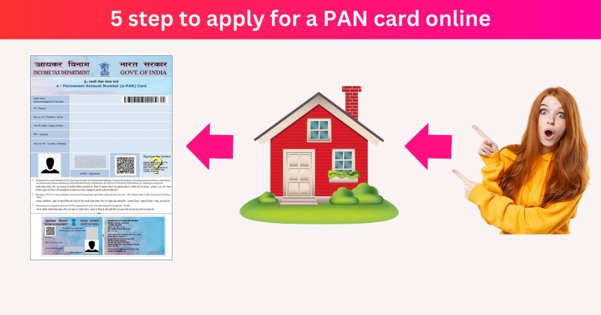 5 step to apply for a PAN card online